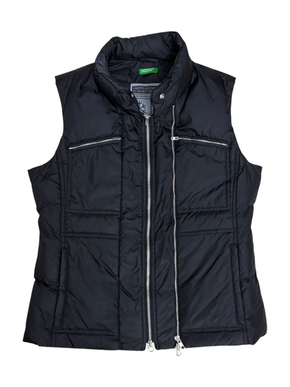 UNITED COLORS OF BENETTON Down & Feather Winter Black Puffer Vest Womens Medium
